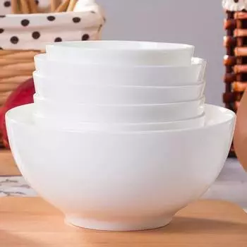 Миска из кости Цзиндэчжэнь, белая бытовая обеденная посуда, керамическая большая миска для риса, супа, салата, лапши