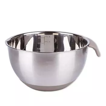 Миска из нержавеющей стали для выпечки, приготовления пищи и подготовки продуктов, мука, яйца, взбивание, перемешивание, миска с эргономичной ручкой