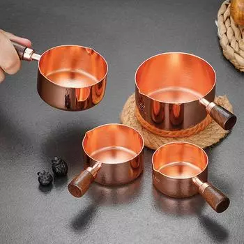 Миска из нержавеющей стали с деревянной ручкой, чашка для перца, приправы, закуски, салат, соус, посуда, кухонные принадлежности