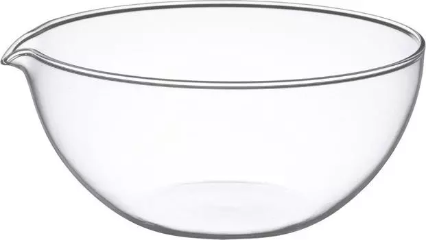 Миска из термостойкого стекла iwaki AGC Techno Glass с носиком, внешний диаметр 500 мл, безопасная конструкция с широким горлом для легкого смешивания ингредиентов, низкий центр чистый