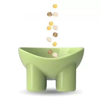 Миска Macaron Elephant Legged Bowl Защита шеи миска для собак миска для кошачьего корма миска для кошек анти-падение Высокая красота домашняя миска для домашних животных, товары для животных зелёный