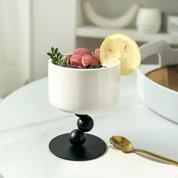 Миска с ножкой для десертов, закусок и напитков, включая сорбет 9cmx11.7cm