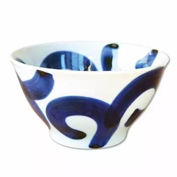 Миска Стильная миска для лапши Миска Столовая посуда Миска Миска Arita Ware Hasami Ware Толстая Arabesque Большая Сделано в Японии 15,8 см