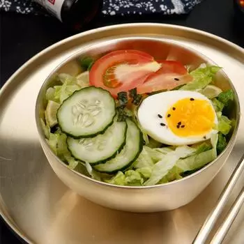 Миска Тяньи из нержавеющей стали 304 с двойным утолщением и циркониевым покрытием для супа, риса, набор столовых приборов для детей