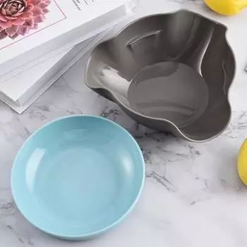 Миски для закусок, двухслойные сервировочные миски, миска для фисташек с отделением для хранения ракушек, круглая тарелка для закусок, фисташек, вишен, попкорна синий