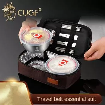 Миски и палочки для еды из нержавеющей стали CUGF 304, портативный пикник, миска для риса, палочки для еды, ложка, набор посуды, путешествия на свежем воздухе