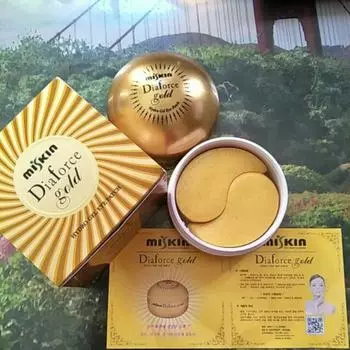 MISKIN Dia Force Gold Hydro Gel Eye Patch, Антивозрастной, Корейская косметика, Kbeauty, пробник