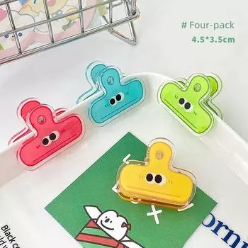 Miss Ben Acrylic Clip Stationery Journal Long Tail Clip Cute Little Clip Test Paper Clip Cartoon Small Size Ticket Clips Four combinations