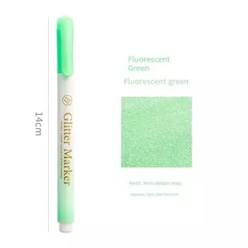 Miss Ben Fluorescent Pen Gel Shimmering Powder Shimmer Shiny Fluorescent Pen Students Mark Color with Key Points Journal Pen Fluorescent Green