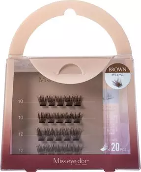 Miss Eye Doll 1 Second Eyelash Extensions Volume Type Brown False Eyelashes 10-12mm коричневый