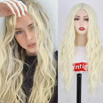 Мисс парик, блондинка, длинный волнистый парик из синтетического волокна, парики для косплея на Хэллоуин для женщин, повседневная одежда, коричневые, черные натуральные волнистые парики CN