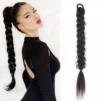 Мисс парик, плетеный хвост, наращивание, синтетический, 16 дюймов, резинка, плетеный хвост, высокотемпературное волокно для женщин 40cm