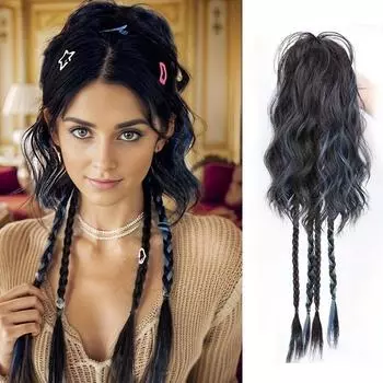 Мисс парик Синтетическая длинная коса для волос «Конский хвост» Вьющиеся волосы Пучок Боксерская коса Парик Коготь Зажим Половина хвоста Наращивание волос Аксессуары для волос 60cm