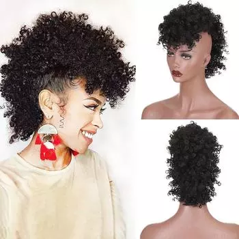 Мисс парик синтетические длинные вьющиеся шиньоны ирокез хвост на заколке для наращивания волос высокий пышный афро натуральный хвост для женщин 45cm