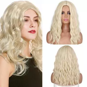 Мисс парик синтетические длинные волнистые волосы парики для женщин косплей Лолита вечерние натуральный розовый блондин парик термостойкое волокно высокой плотности