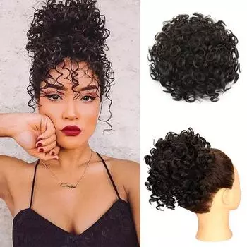 Мисс парик, синтетические пучки волос, 60 г, эластичный шнурок, большие вьющиеся резинки для волос, хвост, наращивание волос для женщин, ежедневное использование 25cm