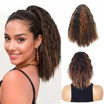 Мисс парик синтетический 12-дюймовый хвост на шнурке темно-коричневый наращивание хвоста парик для женщин ежедневного использования 30cm
