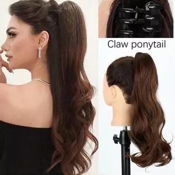 Мисс парик синтетический длинный волнистый шиньон коготь хвостик зажим для наращивания волос черный парик с хвостиком для женщин шиньон 45cm