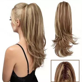 Мисс парик синтетический коготь волнистый хвост наращивание волос длинный хвост парик для женщин одежда для косплея 35cm