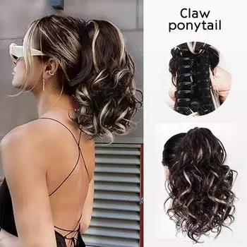 Мисс парик синтетический короткий хвостик волосы отскакивают вьющиеся волнистые хвостики толстые наращиваемые волосы для женщин для ежедневного использования 30cm