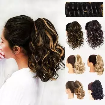 Мисс парик Синтетический коротковолновый зажим с когтями в хвосте Наращивание волос 12-дюймовый термостойкий парик с конским хвостом для женщин Повседневная вечеринка 30CM