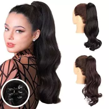 Мисс парик синтетический зажим в волнистом наращивании хвоста 18-дюймовый зажим на когтях наращивание хвоста для женщин ежедневное использование 45cm