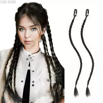 Мисс парик, заколка для наращивания волос, косы, длинные синтетические хвостики, шиньоны для женщин и девочек, повседневные рождественские косплей, использование 45cm