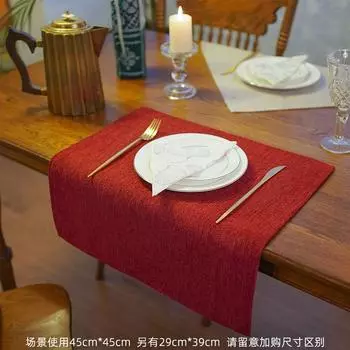 Miss Peony Fancy Placemat Waterproof Heat Insulation Placemat for Western Food Fabric Red Bronzing Tea Mat Cover Cloth New Year Zhu Yinghong Shuxing Customization