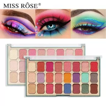 MISS ROSE 24-в-1 Изысканные тени для век для девочек Матовые мерцающие профессиональные тени для макияжа 01#