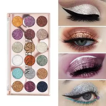 Мисс Роза 18 цветов блестящие тени для век, стойкая водостойкая палитра теней для век