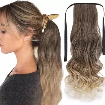 MISS WIG 22-дюймовые синтетические волосы, термостойкие прямые волосы с хвостиком, накладные волосы, наращивание волос, парик с конским хвостом