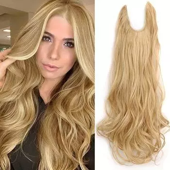 MISS WIG 24 Невидимая проволока без зажимов для наращивания волос Секретная рыбная леска Шиньоны Синтетические прямые волнистые наращивание волос