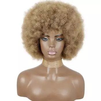 MISS WIG Черные женские короткие и пушистые парики, черные женские вьющиеся синтетические светлые волосы, парики для ролевых игр для вечеринок, челка