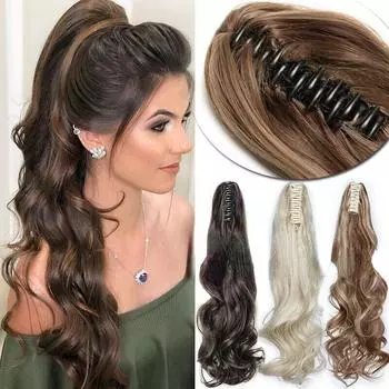 MISS WIG Длинные волны хвостик наращивание волос коготь хвостики синтетические волосы шиньоны