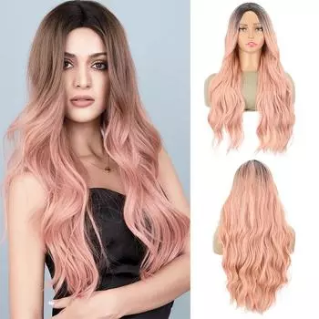 MISS WIG Длинный парик синтетический парик с челкой натуральный вид для женщин косплей вечеринка повседневный парик 55cm