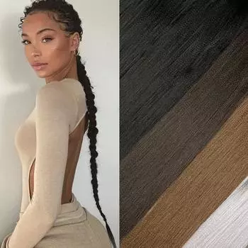 MISS WIG Наращивание хвоста Синтетические боксерские косички Обертывание вокруг хвоста с резинкой Кольцо для волос 26 дюймов DIY Коричневая коса Ombre 65 cm