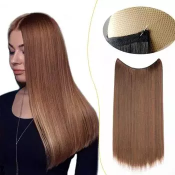 MISS WIG, наращивание парика с леской для женщин, синтетический длинный прямой парик с зажимом для волос, естественно мягкий