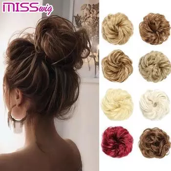 MISS WIG Наращивание волос Волнистые вьющиеся беспорядочные волосы Пучок Наращивание волос Шиньоны в виде пончика Волосы Парик Шиньон головной убор кольца кольцо