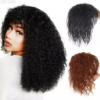 MISS WIG Синтетическая челка Невидимые бесшовные волосы на голове Волосы с рябью на голове Воздушная челка Накладные волосы Натуральный невидимый парик для женщин 25cm