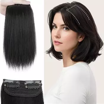 MISS WIG Синтетическая заколка для волос 2 заколки для наращивания волос на заколках короткие прямые накладные волосы невидимая заколка для женщин редеющие волосы 30cm