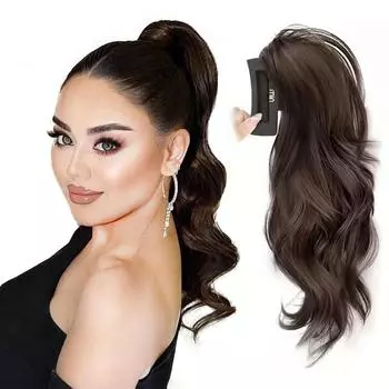 MISS WIG Синтетические 12-дюймовые большие зажимы для когтей в хвосте Наращивание волос Короткие волнистые заколки для волос Парик для женщин для вечеринок 30cm