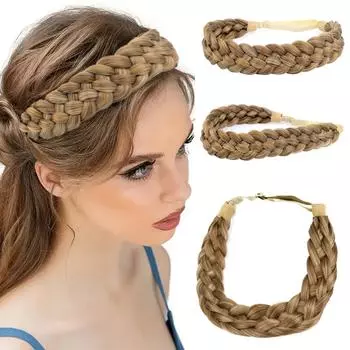 MISS WIG синтетические эластичные волосы классические толстые широкие плетеные элегантные ручные плетеные повязки на голову для женщин и девочек повседневные аксессуары 22cm