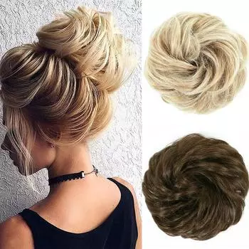 MISS WIG Синтетические булочки для наращивания вьющихся небрежных булочек для волос резинки для волос Элегантные Шиньоны Праздничная вечеринка Шиньон для женщин 8 cm