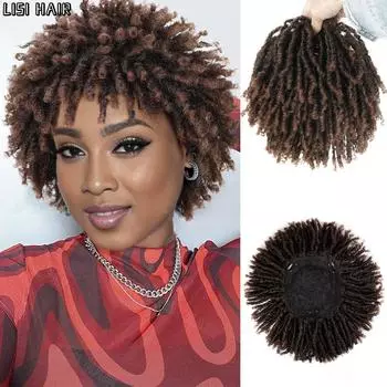 MISS WIG Синтетические короткие дреды, наращивание волос, вьющийся парик для женщин и мужчин, для вечеринок 20cm