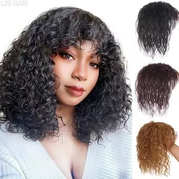 MISS WIG Синтетические короткие вьющиеся волосы Натуральный пушистый парик из кукурузы Кусок парика для женщин для вечеринок 25cm