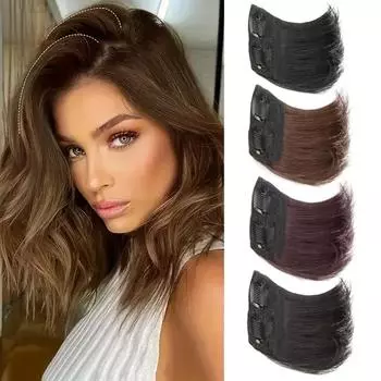 MISS WIG Синтетические накладные волосы гладкие и пушистые накладные волосы на клипсах для прямых волос - невидимые накладки для волос для женщин аксессуары для волос 10cm