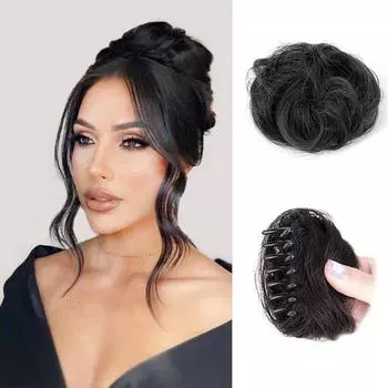 MISS WIG Синтетические волнистые вьющиеся заколки для наращивания волос Заколки-когти Конский хвост Заколки для волос Заколки для волос для женщин Ежедневное использование 10cm