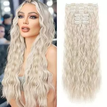 MISS WIG синтетические волосы на заколках длинные кукурузные вьющиеся парики накладные волосы термостойкое волокно для женщин 60cm