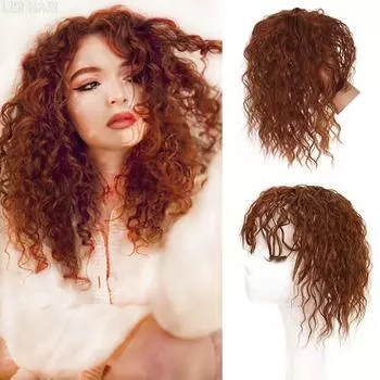 MISS WIG Синтетический черный парик Кусок стиль Короткие вьющиеся волосы Натуральный пушистый парик из кукурузы Кусок парика для женщин Парик для вечеринок Daliy Use