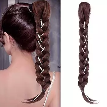 MISS WIG Синтетический длинный плетеный хвостик Наращивание волос Коготь хвостик Высокотемпературная искусственная коса 50cm